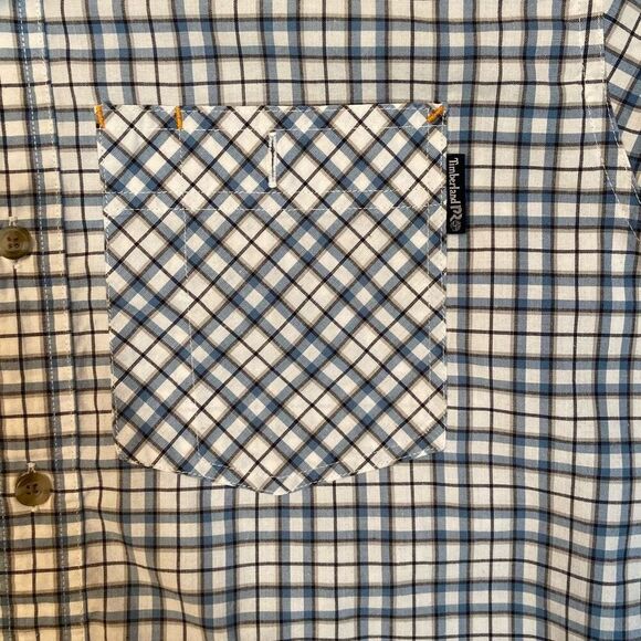 Timberland Pro Flex Original Fit Blue Gray Short Sleeve Vented Shirt Men Size XL - Picture 5 of 11